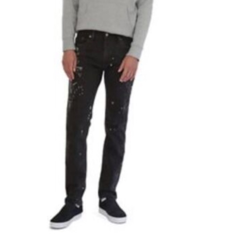 Levi's Men's 511 Slim Black Splatter Flex Denim Jeans 34x30 NEW